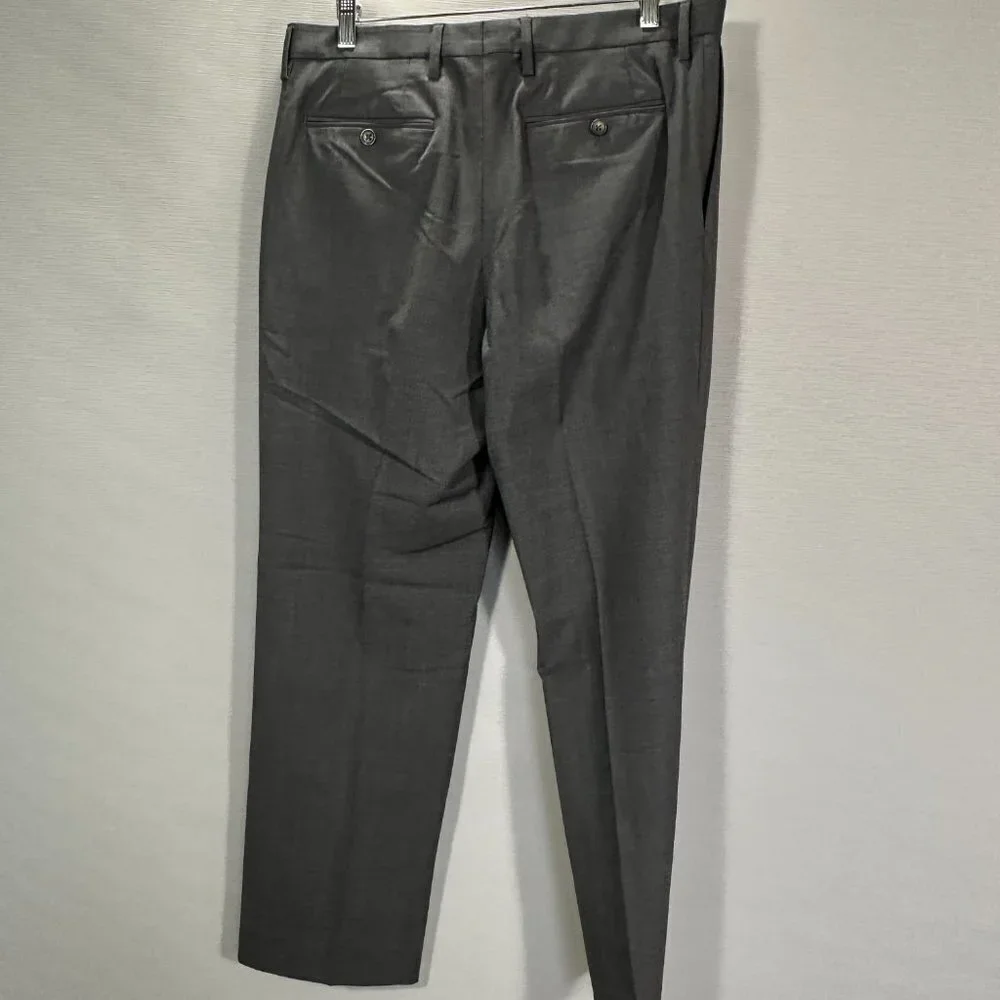 Banana Republic Pants Mens 33 Classic Gray Wool Dress Flat Front Pockets Lined